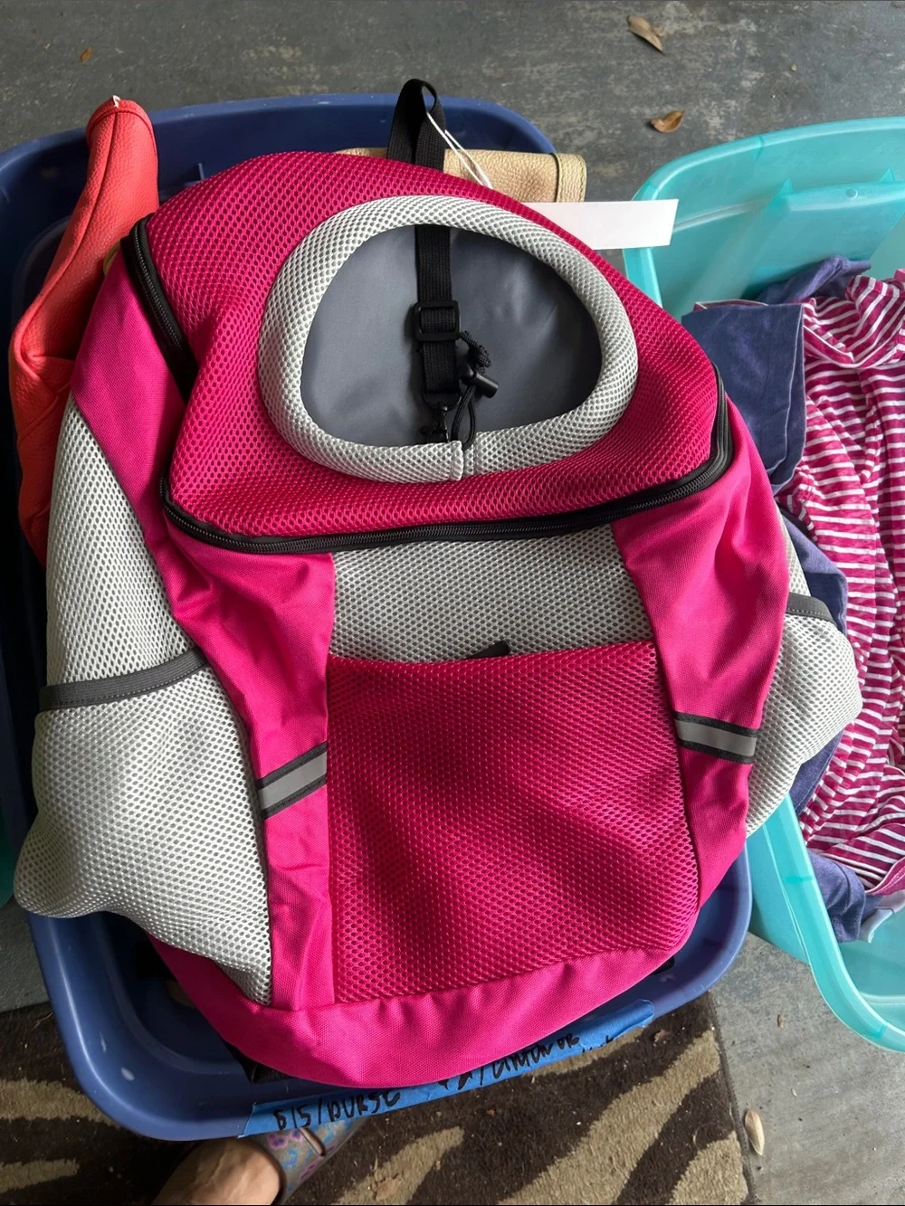 SMONT Pink and Black Pet Backpack